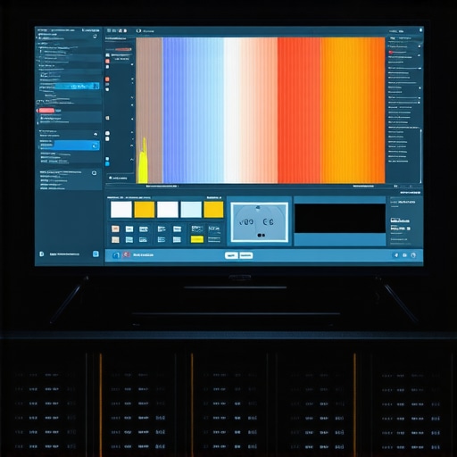 Technician calibrating a premium TV with professional tools in a dim room