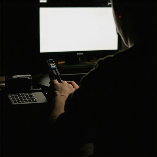 Person adjusting TV settings with calibration tools in a dark living room.