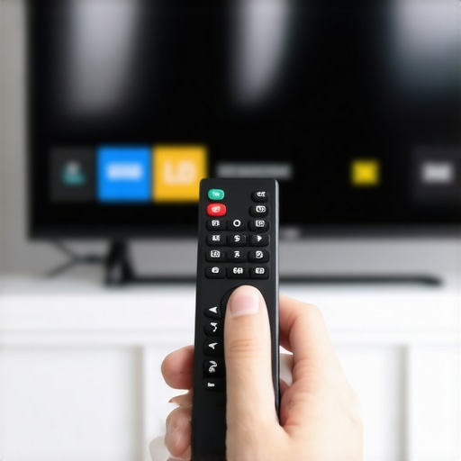 Person fine-tuning contrast and brightness settings on a Mini LED TV