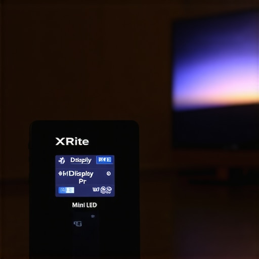 A calibration device and mini LED TV in a controlled environment for maintaining picture quality.