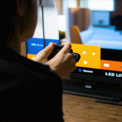 Person fine-tuning contrast and brightness on a Mini LED TV