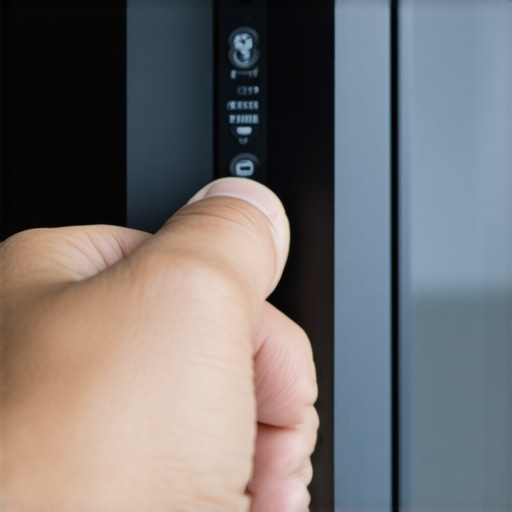 Person adjusting contrast and brightness controls on a modern TV to improve dark scene quality.