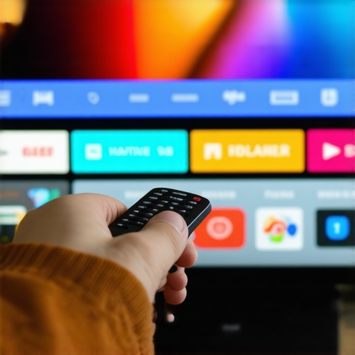 Person fine-tuning contrast and brightness on a Mini LED TV to enhance picture quality.