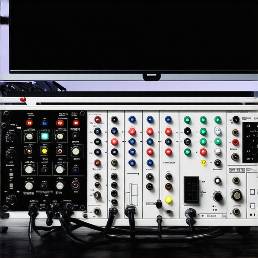 Expert using colorimeter and calibration software on a modern QLED TV to fine-tune picture quality.