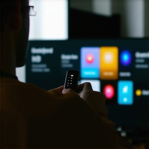 Person fine-tuning contrast and HDR settings on a mini LED TV to enhance brightness and picture quality.