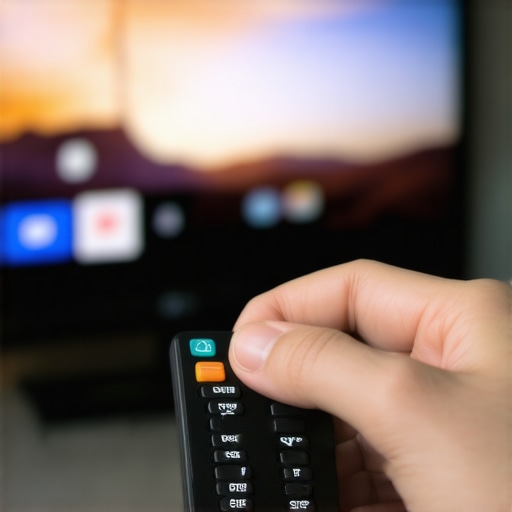 Remote control adjusting picture settings on a mini LED TV