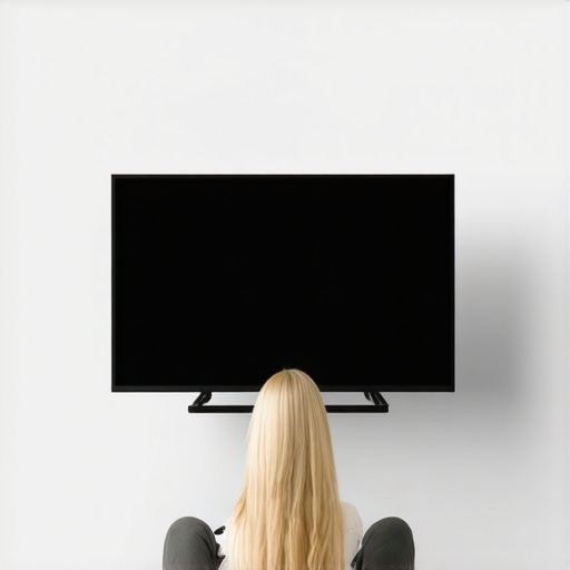 Person fine-tuning contrast and brightness settings on a mini LED TV to reduce blooming.