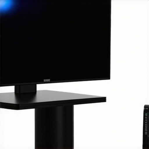 Technician using calibration equipment to optimize TV display settings