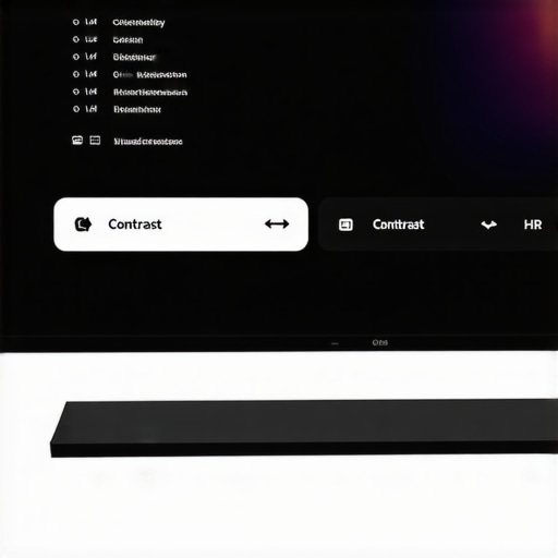 Person adjusting contrast and HDR settings on a mini LED TV to reduce halo effect during dark scenes