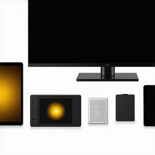 Professional calibration devices including colorimeter and test pattern generator set up for TV calibration